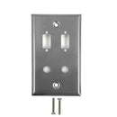 Single Gang - 2x ICDB Cutout - 2x 3/8 inch Hole - Stainless Steel Wall Plate