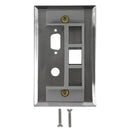 Single Gang - 1x ICDB - 1x 3/8 inch - 1x Keystone - Stainless Steel Wall Plate