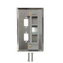 Single Gang - 2x ICDB - 1x Keystone - Stainless Steel Wall Plate