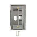 Single Gang - 1x ICDB - 1x Keystone  - Stainless Steel Wall Plate