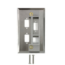 Single Gang - 3x ICDB - 1x Keystone - Stainless Steel Wall Plate