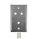 Single Gang - 3x 3/8 inch Hole - Stainless Steel Wall Plate