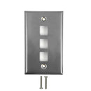 Single Gang - 3x Keystone - Stainless Steel Wall Plate