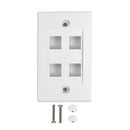 Wall Plate, 4-Port Keystone - White