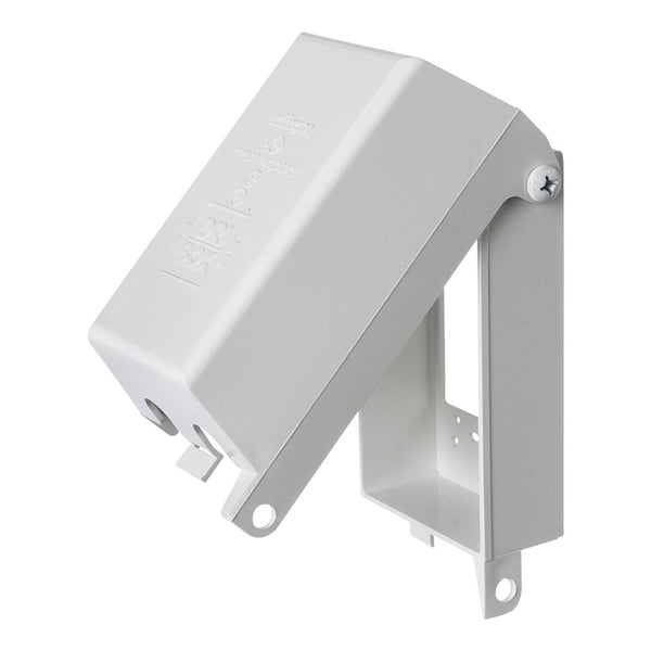 Outdoor Weather Proof Outlet Box, Single Gang Vertical - White