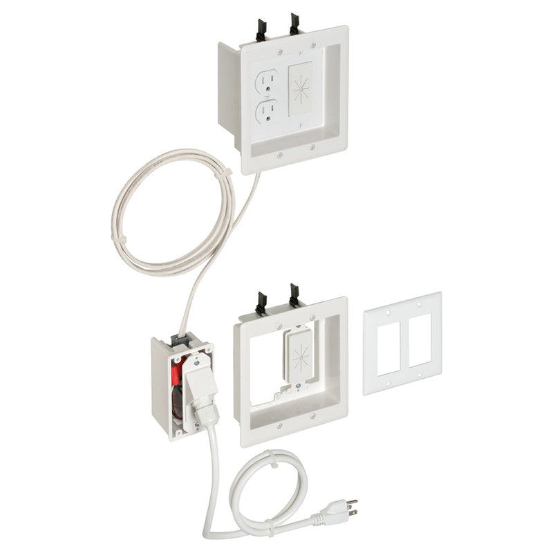 Recessed Double Gang Power plus Low-Voltage Bridge Kit