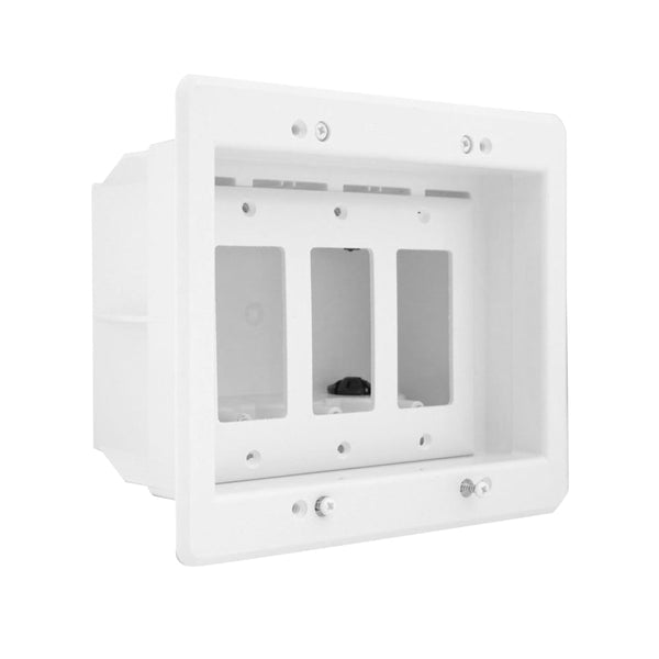 Recessed Box, Triple Gang - Enclosed Back for A/V or Power