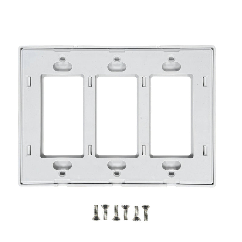 Decora Screw-Less Wall Plate- Triple Gang - White