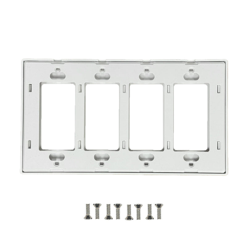 Decora Screw-Less Wall Plate- Quad Gang - White