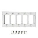 Decora Screw-Less Wall Plate- Five Gang - White