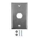 Single Gang - 1x Ethernet Bulkhead Hole - IP44 Rated - Stainless Steel Wall Plate