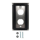 Single Gang - 2x Ethernet Bulkhead Hole - IP44 Rated - Stainless Steel Wall Plate