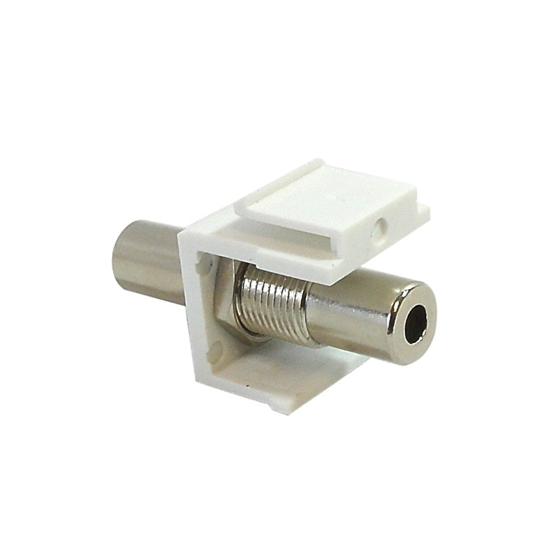 3.5mm to Female Stereo Keystone Wall Plate Insert - White