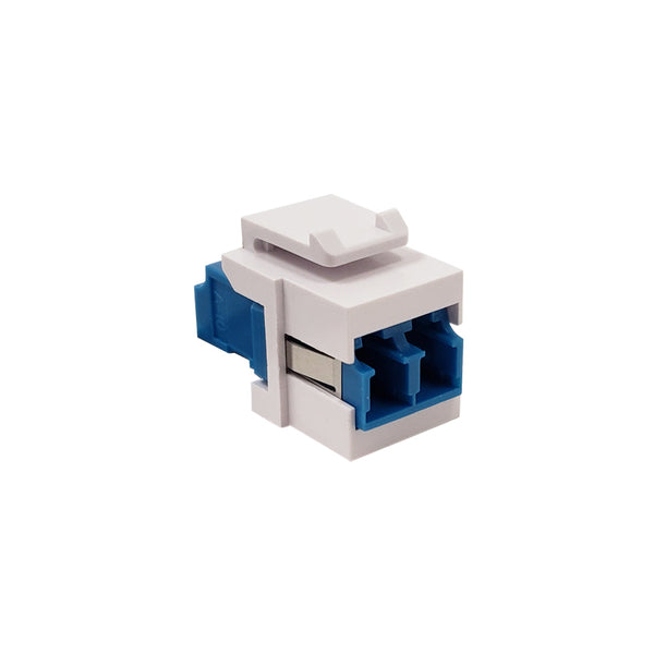 LC/LC Keystone Wall Plate Insert White- Singlemode UPC Duplex - Blue