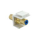 RCA Female/Female Keystone Wall Plate Insert White, Gold Plated - Blue