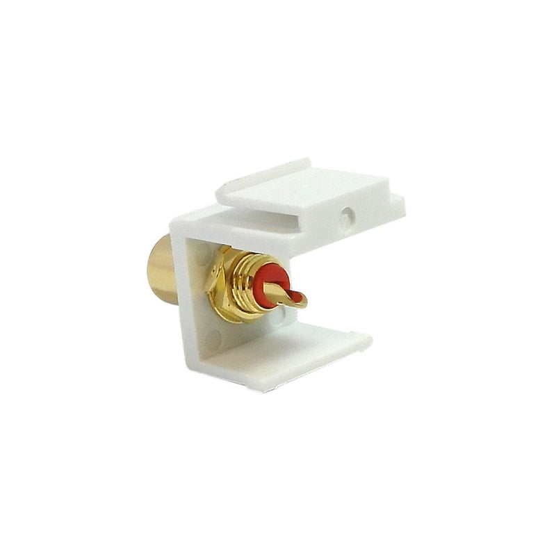 RCA Solder to Female Keystone Wall Plate Insert White, Gold Plated - Red