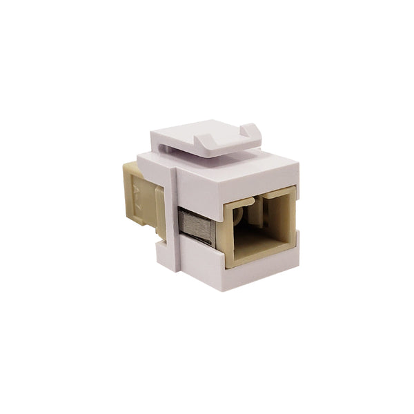 SC/SC Keystone Wall Plate Insert White Multimode 62.5u Simplex - Beige