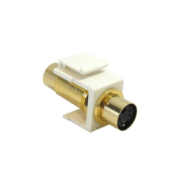 S-Video Female/Female Keystone Wall Plate Insert, Gold Plated