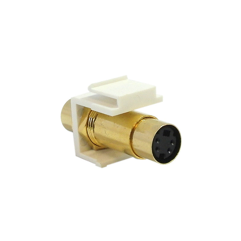 S-Video Female/Female Keystone Wall Plate Insert, Gold Plated