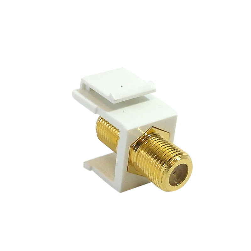 F-Type Female/Female Keystone Wall Plate Insert, Gold Plated 1Ghz Insert