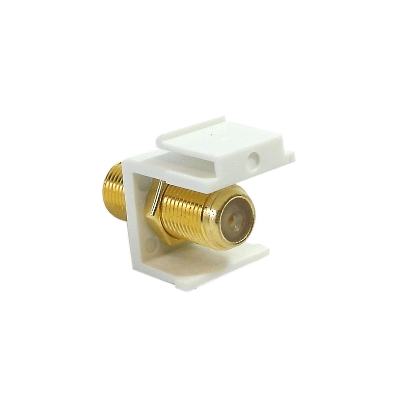 F-Type Female/Female Keystone Wall Plate Insert, Gold Plated 1Ghz Insert