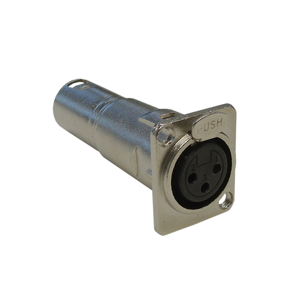 XLR Female D-Cut to XLR Male - Nickel