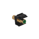 RCA Female/Female Keystone Wall Plate Insert Black, Gold Plated - Green
