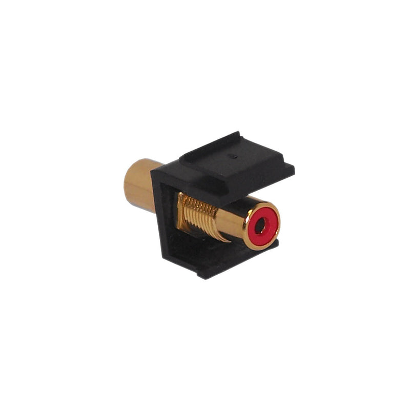 RCA Female/Female Keystone Wall Plate Insert Black, Gold Plated - Red