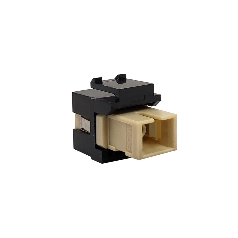 SC/SC Keystone Wall Plate Insert Black Multimode 62.5u Simplex - Beige