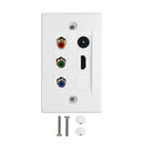 Component HDMI + Toslink Wall Plate Kit - White