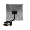 VGA Double Gang Wall Plate Kit - Stainless Steel