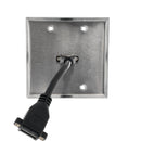 DisplayPort Double Gang Wall Plate Kit - Stainless Steel