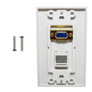 1-Port VGA Wall Plate Kit Decora White (with 1x Keystone Hole)