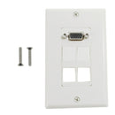 1-Port VGA Wall Plate Kit Decora White (with 4x Keystone inserts)