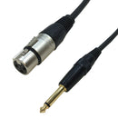 Premium Phantom Cables XLR Female to TS Male Cable