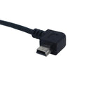 USB 2.0 A Straight Male to Mini-B 5-Pin Left Angle - Black